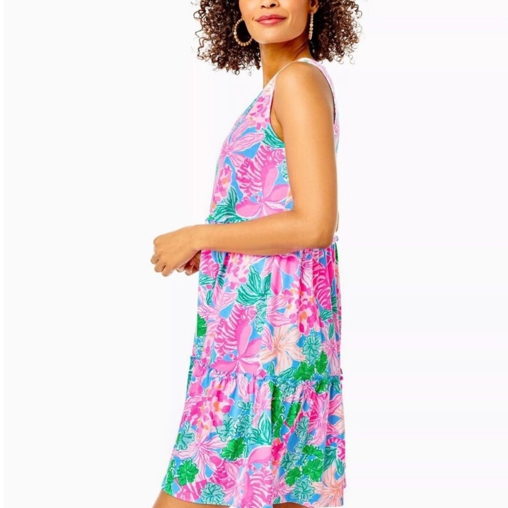 Lilly Pulitzer Lorina V-Neck Dress “Multi Lions Lair” Sz. XXL - Picture 3 of 16